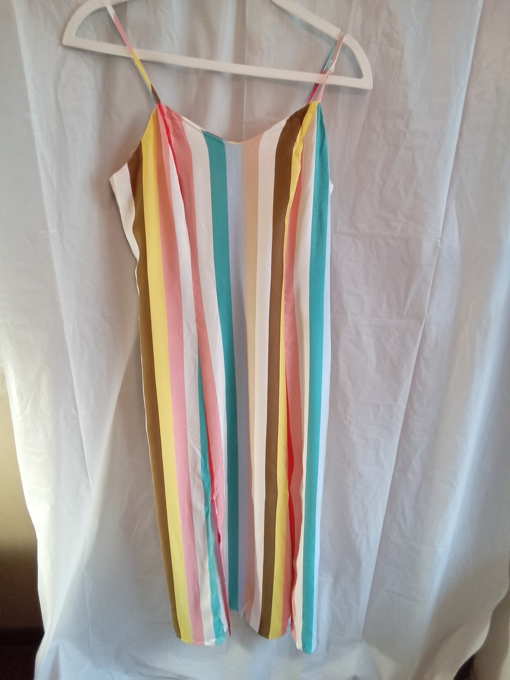 Xhilaration Teal Pink Yellow Multicolor Striped Dress